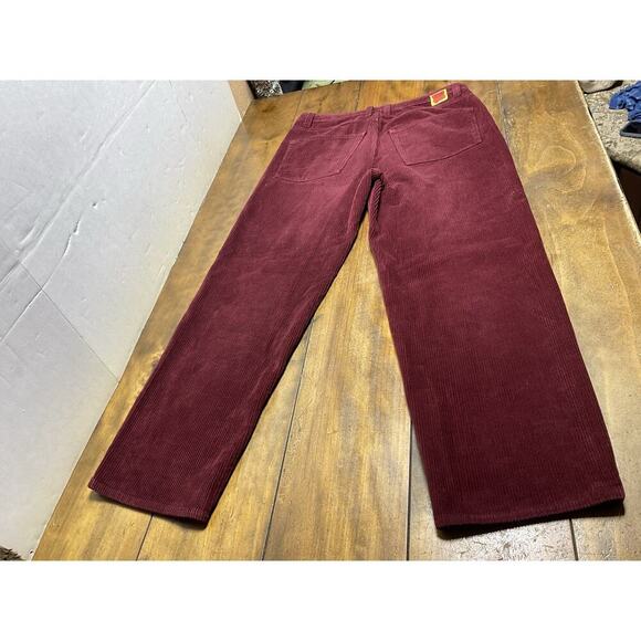 Empyre Relaxed Baggy Corduroy Pants Men’s 32 Burgundy Skateboard Y2K Hip Hop - Picture 2 of 11